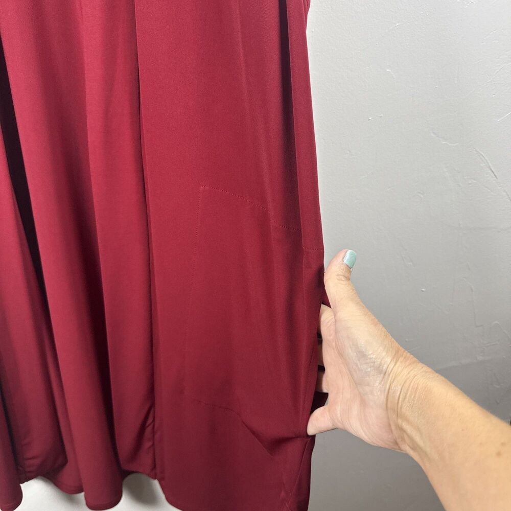 Susan Graver Everyday Long Line Vest Size 2X Burgundy - Picture 4 of 11